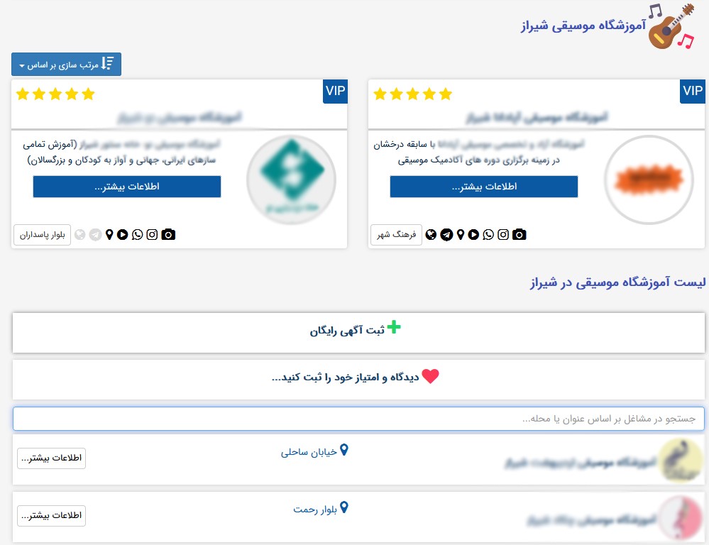 لیست مشاغل در کارشد - مثال 3