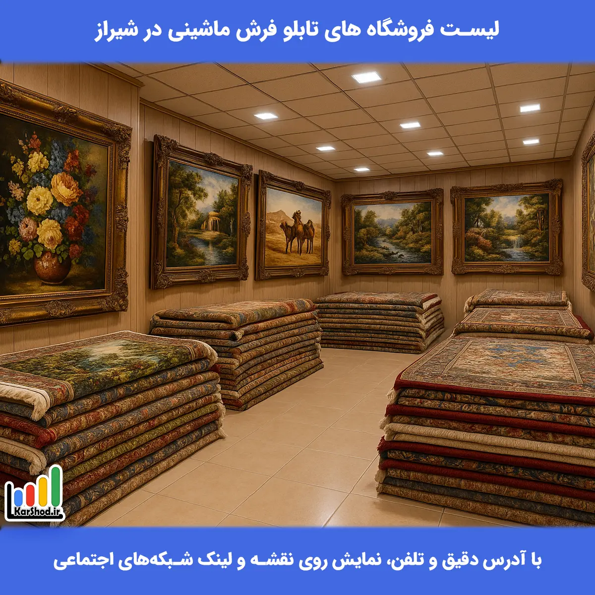 لیست فروشگاه های تابلو فرش ماشینی در شیراز همراه با آدرس و تلفن تابلو فرش ماشینی در شیراز