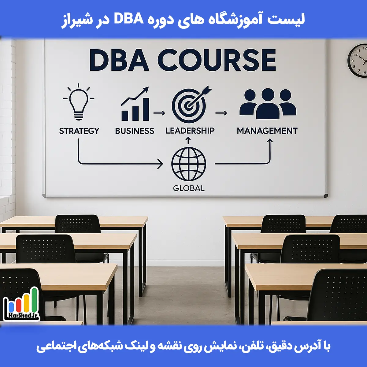 لیست کلاس های دوره DBA در شیراز همراه با آدرس و تلفن دوره DBA در شیراز
