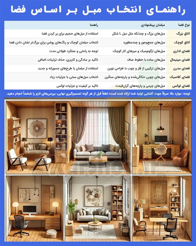 راهنمای خرید مبل بر اساس فضا در شیراز