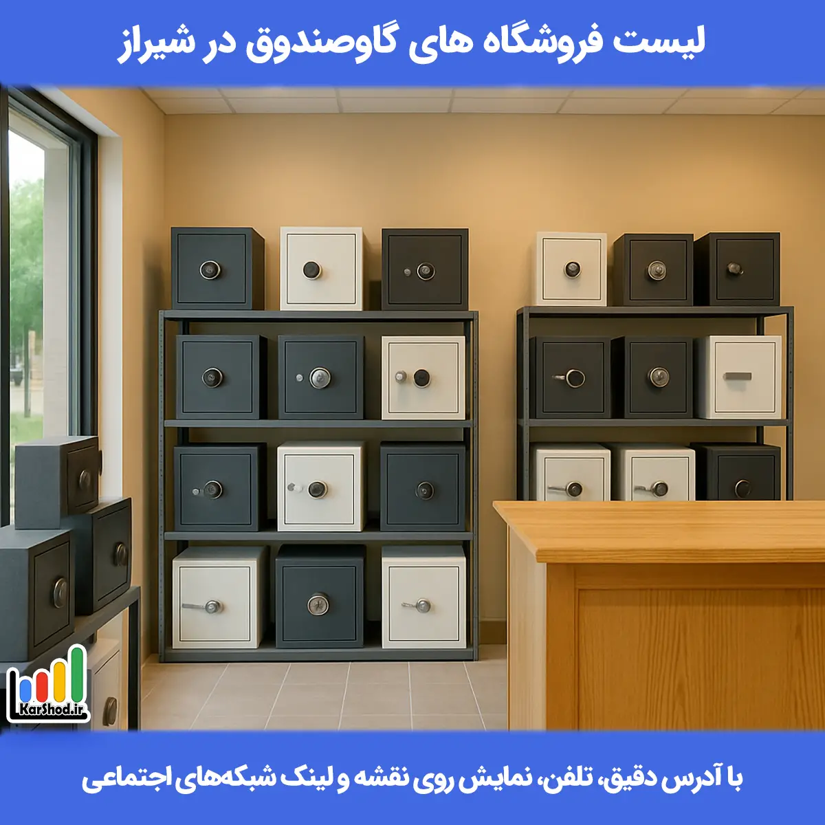 لیست نمایندگی های گاو صندوق در شیراز همراه با آدرس و تلفن فروشگاه های گاو صندوق شیراز