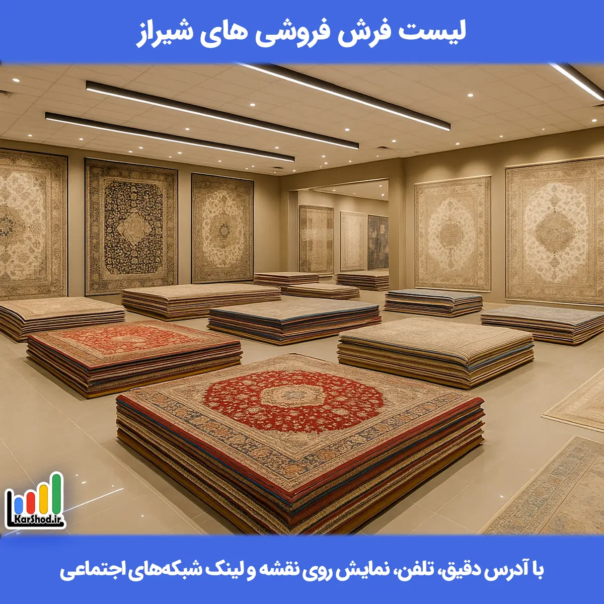 لیست فرش فروشی های شیراز همراه با آدرس و تلفن فرش فروشی شیراز