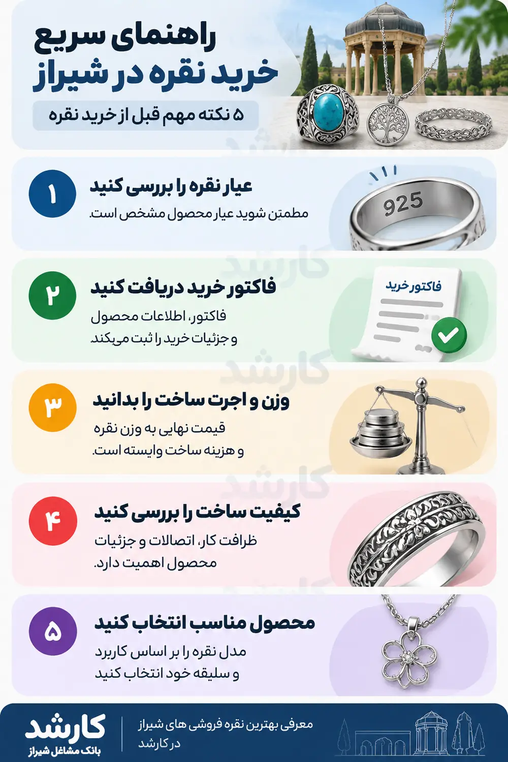 راهنمای خرید نقره در شیراز